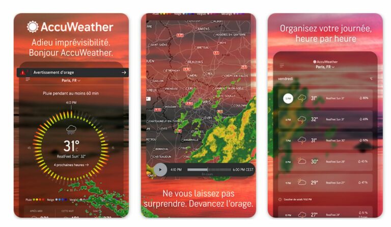 Application AccuWeather : Des prévisions météo précises pour votre voyage en solo